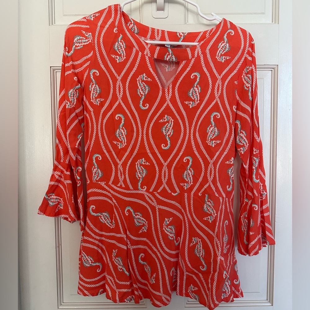 Gorgeous resort wear blouse- lightweight and lovely!